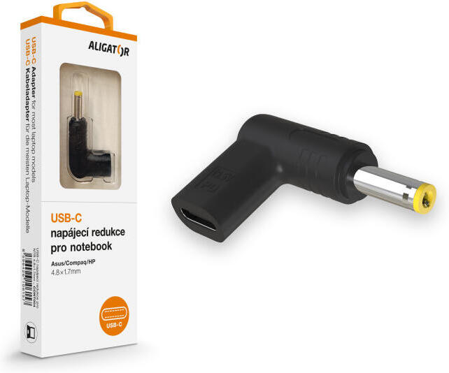 Aligator USB-C napájecí redukce 4.8*1.7mm pro notebooky Asus/Compaq/HP