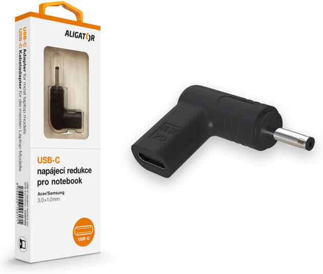 Aligator USB-C napájecí redukce 3,0 x 1,0 mm pro notebooky Acer/Samsung