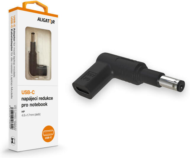 Aligator USB-C napájecí redukce 4,8 x 1,7 mm (prodloužená) pro notebooky Asus/Compaq/HP