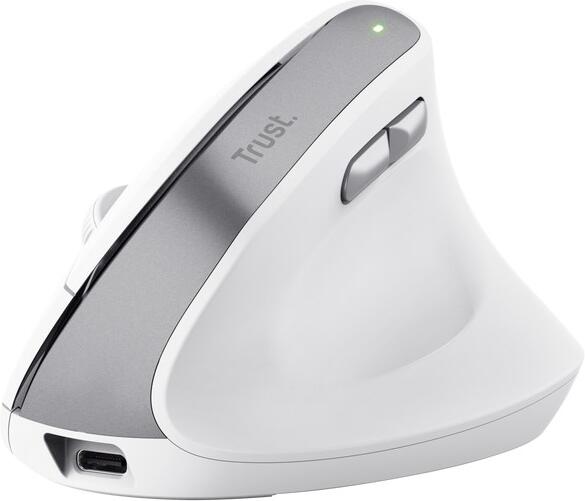 TRUST myš Bayo II Ergonomická vertikální myš, Bezdrátová, bílá (25398)