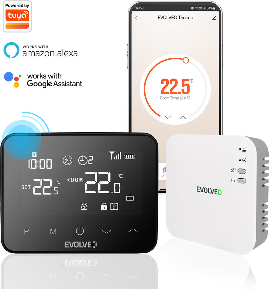 EVOLVEO Thermal, chytrý bezdrátový programovatelný termostat