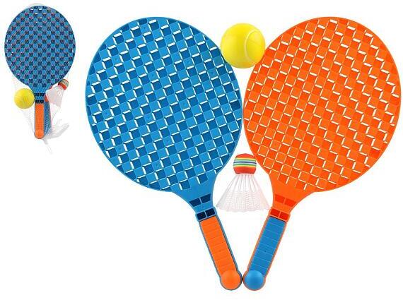 Teddies Sada na soft tenis 2 pálky plast 40cm + míček, košíček v síťce