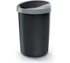 Koš odpadkový COMPACTA R FLAP černý s světle šedým víkem 40l PROSPERPLAST