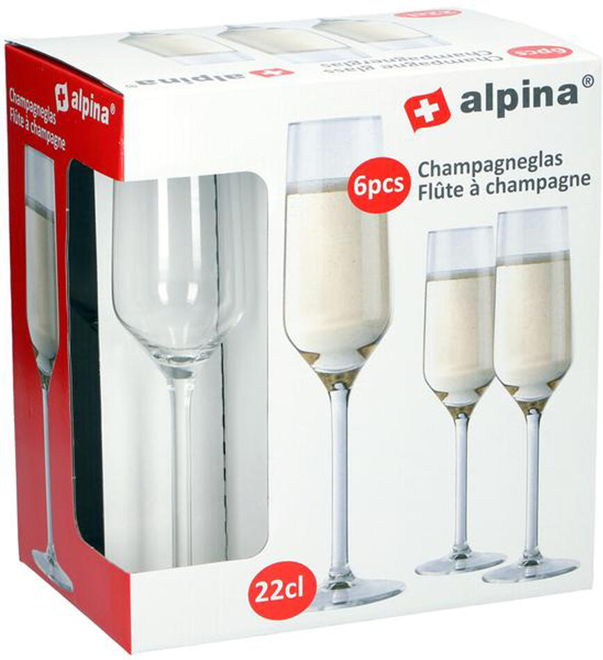 Sklenice na šampaňské Alpina 220ml 6ks