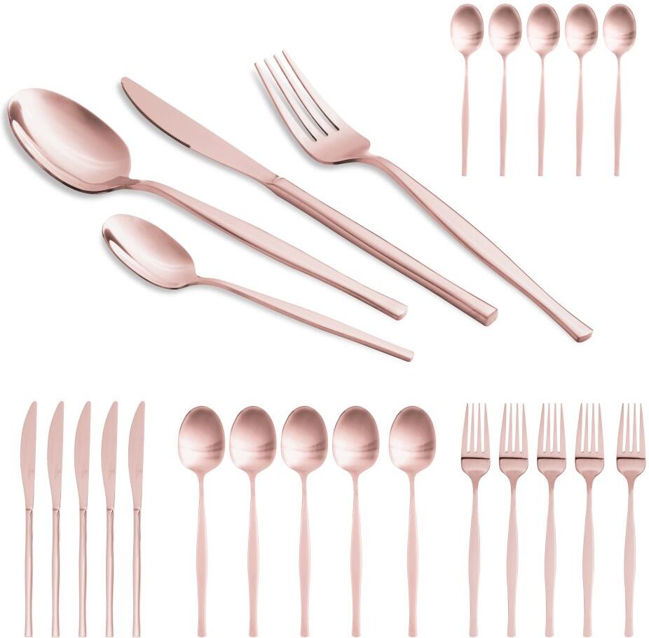BERLINGERHAUS Sada příborů nerez 24 ks mirror Rosegold Metallic Line BH-3065