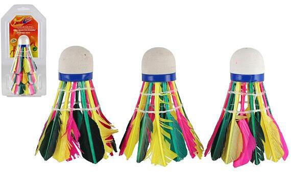 Teddies Míčky/Košíčky na badminton péřové 3ks v blistru 11x23x7cm