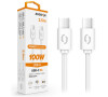 Datový kabel ALIGATOR POWER 100W, USB-C/USB-C 5A, 2,5m bílý