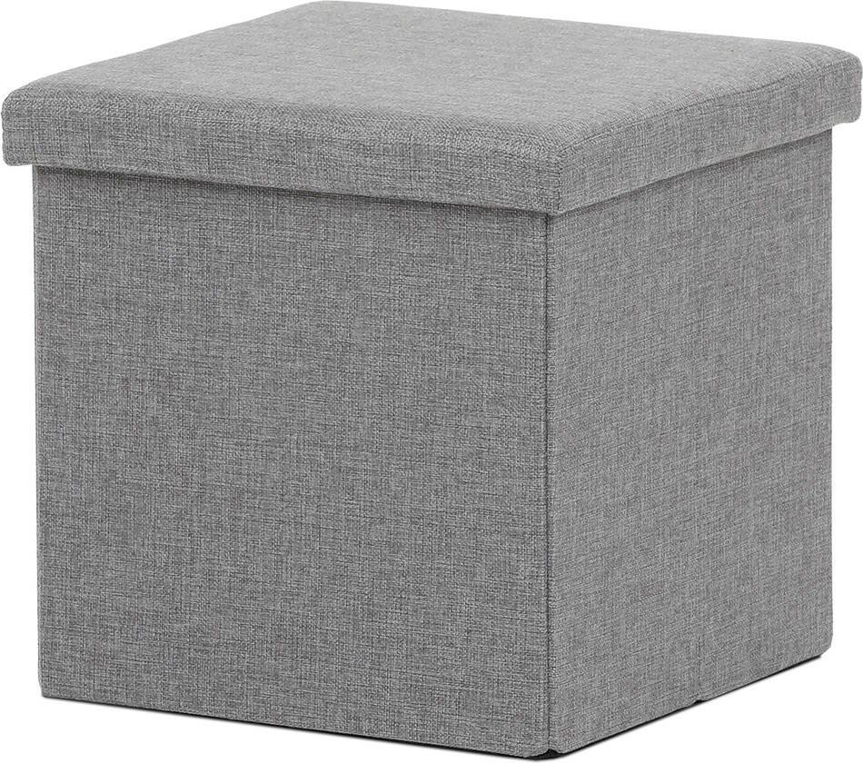 Taburet s úložným prostorem, šedá, látka, TAB-461 GREY2 Autronic