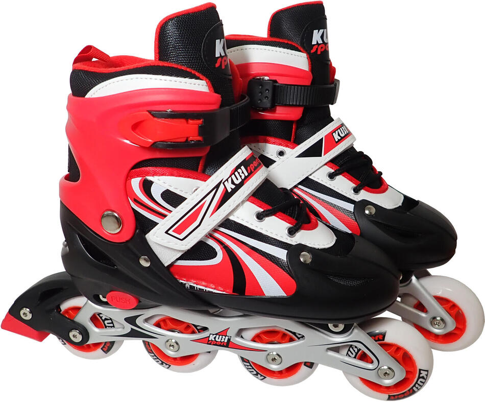 Dětské inline brusle roztahovací KUBIsport CS310K velikost 35-38, červené