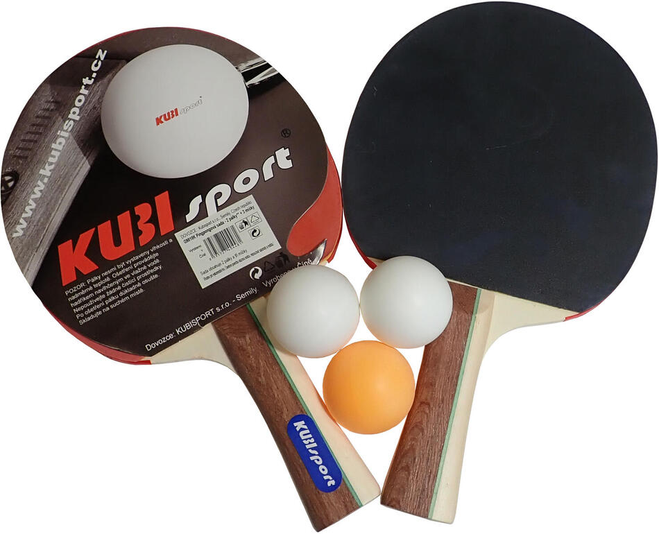 Sada na stolní tenis KUBIsport 2 PP pálky+ míček 2-star