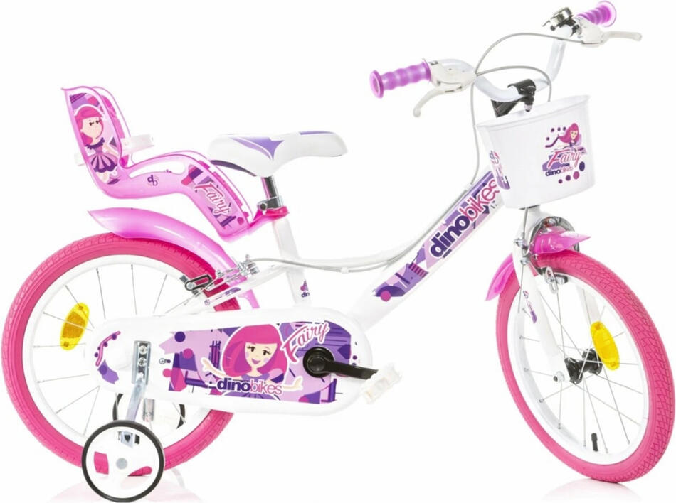 Dino bikes 166 RSN FAIRY Bílá, růžový potisk 16" 2022