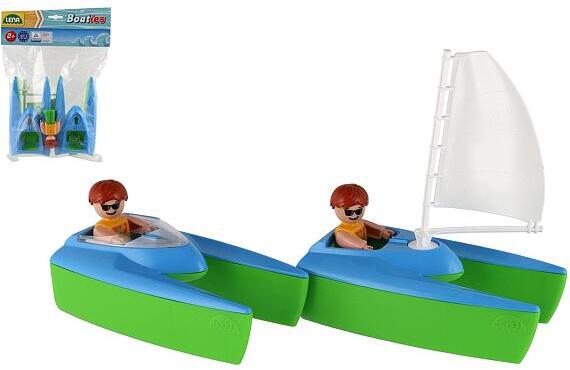 Lena Boaties loď sada 2ks plast 17cm s figurkami 2ks v sáčku 24m+