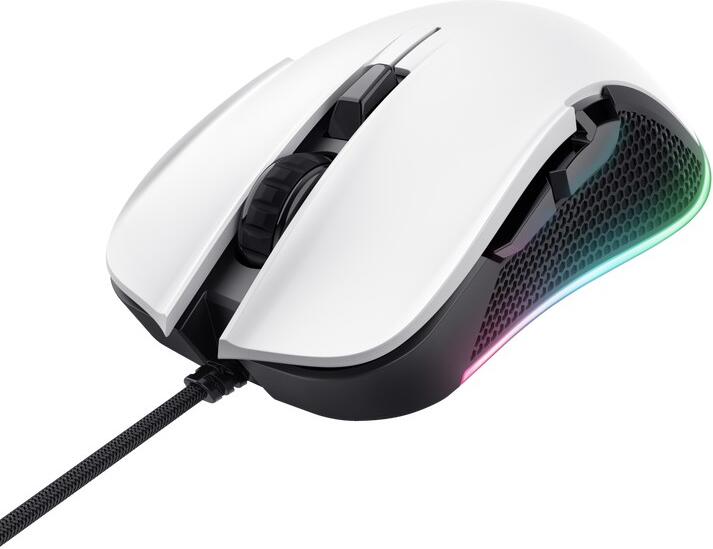 TRUST herní myš GXT 922W YBAR Eco Gaming Mouse, optická, USB, bílá (24730)