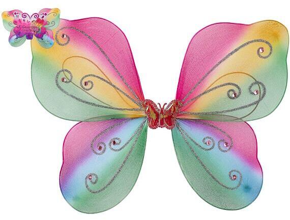 Teddies Křídla motýlí nylon 44x32cm v sáčku karneval