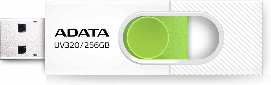 A-Data ADATA Flash Disk 256GB UV320, USB 3.2, bílo-zelená (AUV320-256G-RWHGN)