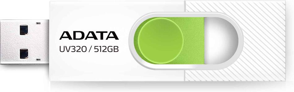 A-Data ADATA Flash Disk 512GB UV320, USB 3.2, bílo-zelená (AUV320-512G-RWHGN)
