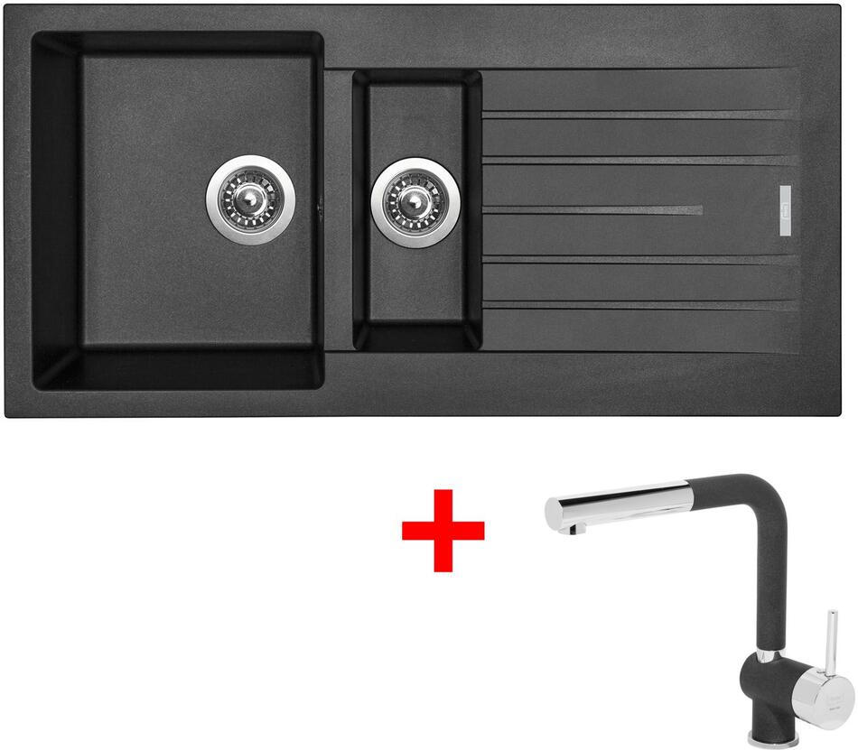 Sinks PERFECTO 1000.1 Metalblack + Mix 3 P GR