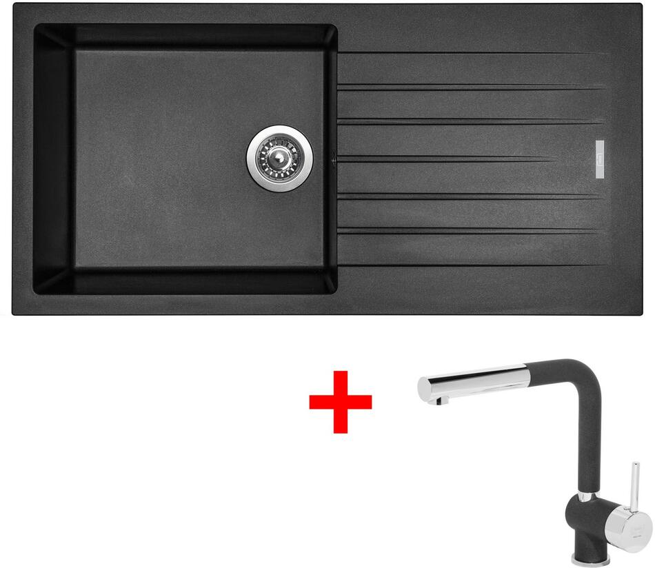 Sinks PERFECTO 1000 Metalblack + Mix 3 P GR
