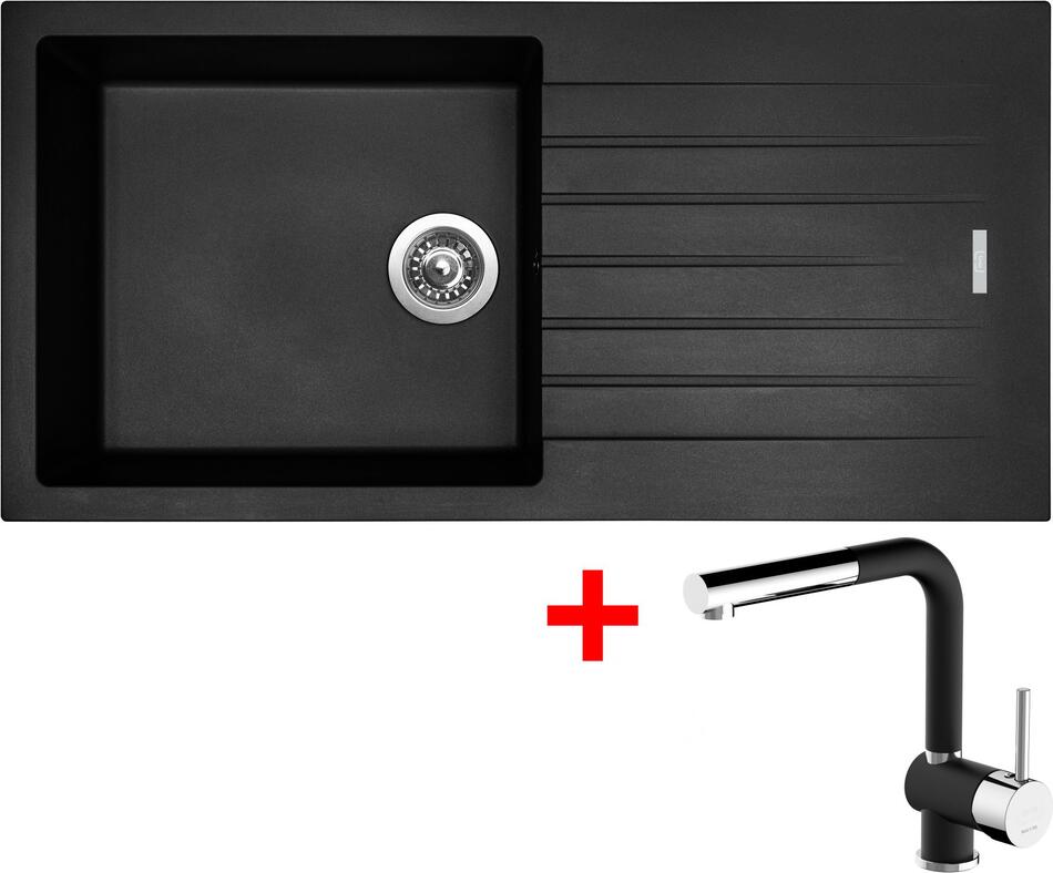 Sinks PERFECTO 1000 Pureblack + Mix 3 P GR N6