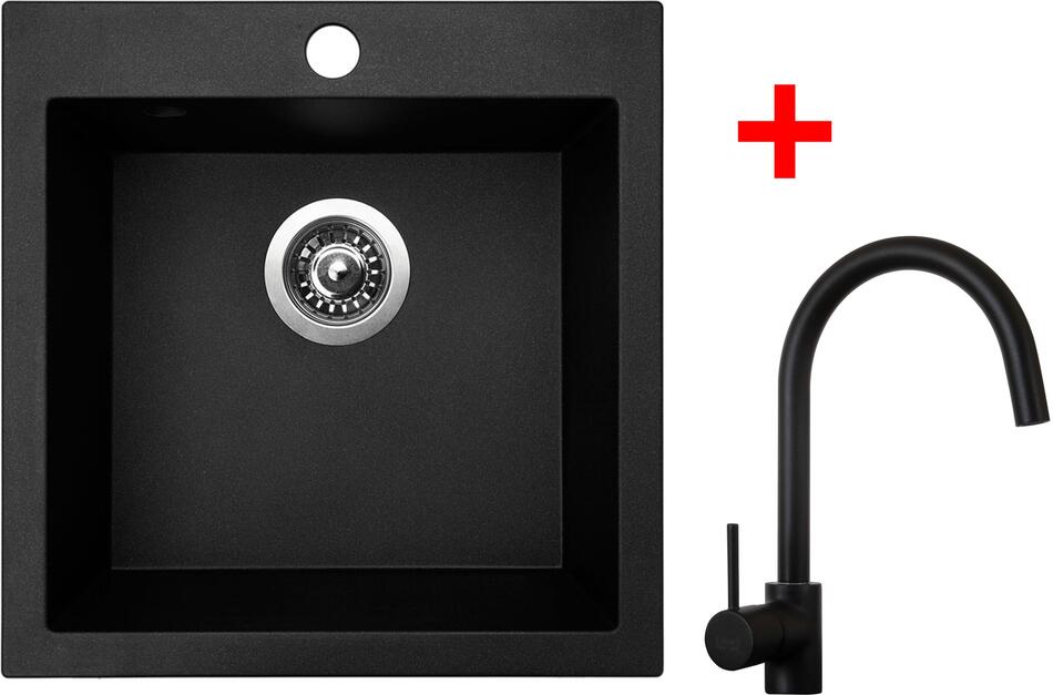Sinks VIVA 455 Granblack + Vitalia černá matná