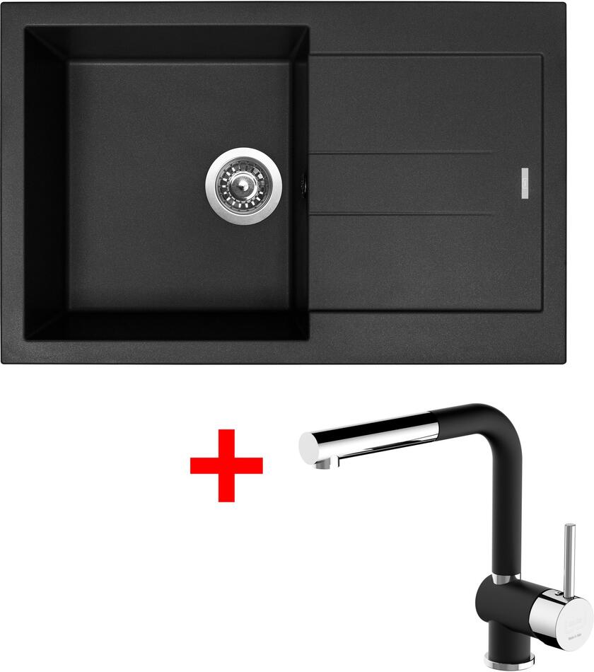 Sinks AMANDA 780 Pureblack + Mix 3 P GR N6