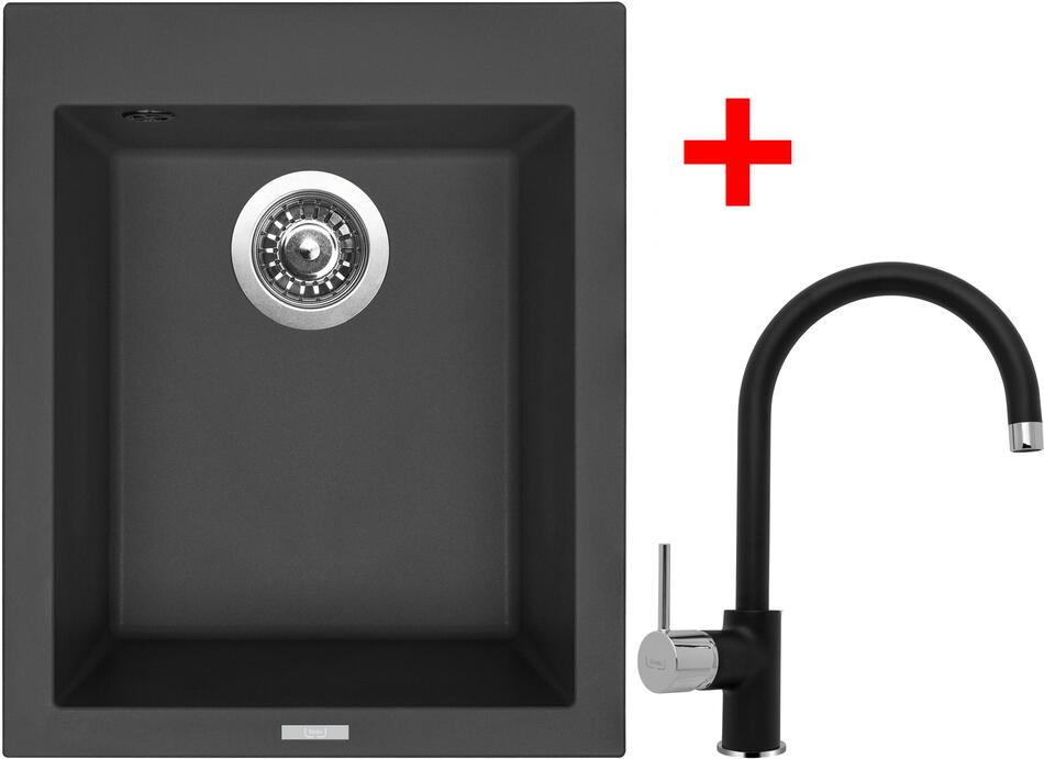 Sinks CUBE 410 Pureblack + Vitalia GR