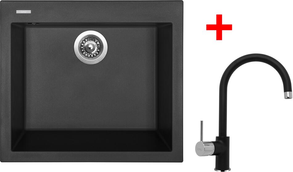 Sinks CUBE 560 Pureblack + Vitalia GR
