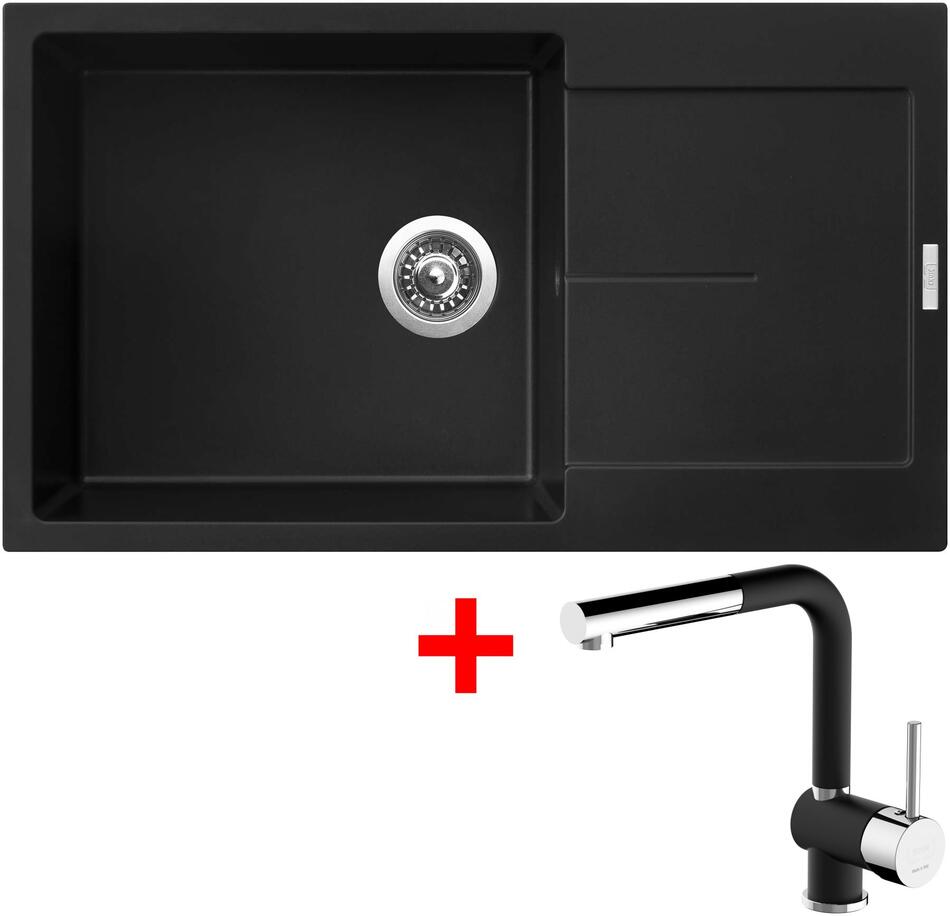 Sinks ULTIMA 860 XXL Pureblack + Mix 3 P GR N6