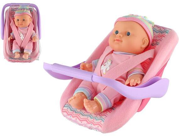 Teddies Panenka miminko 20 cm plast v nosítku/autosedačce