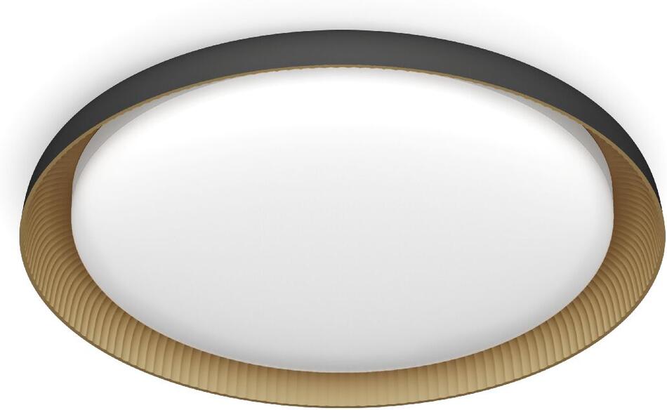 Pebblo UltraEfficient stropní svítidlo LED 10W 1950lm 4000K SceneSwitch CRI80 32cm kulaté IP20,černé Philips