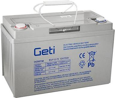 Baterie olověná 12V 75Ah GETI pro elektromotory