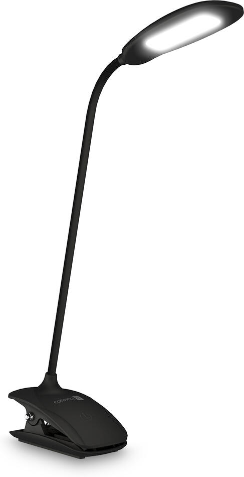 CONNECT IT CLIP stolní Led lampička s klipem, int. baterie, USB-C, ČERNÁ (CLI-7020-BK)