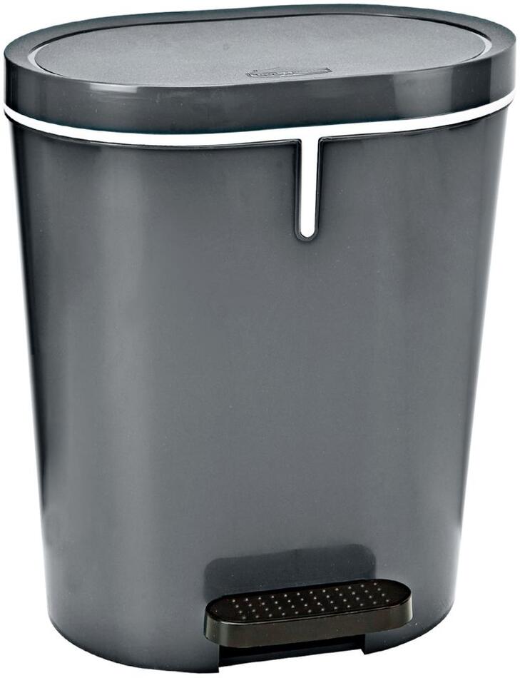 Denox Oval pedálový odpadkový koš 25 l, plast, antracitový