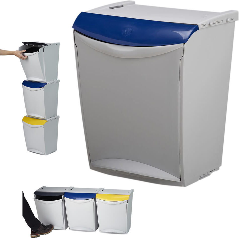 Denox Ekosystem odpadkový koš na tříděný odpad 25 l, modrý - papír