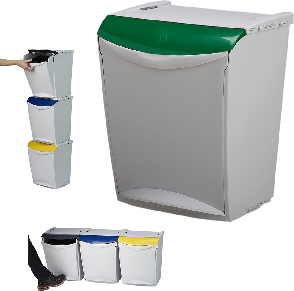 Denox Ekosystem odpadkový koš na tříděný odpad 25 l, zelený - sklo