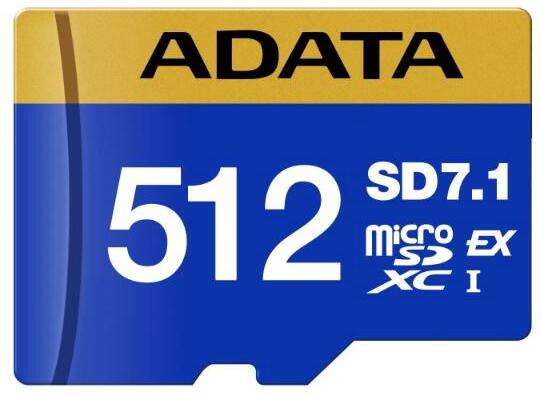 A-Data ADATA MicroSDXC karta 512GB Premier Extreme SD7.1, U3, C10, V30 (R:800/W:700 MB/s) (UD512GEX3L1-C)