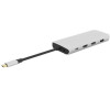 eSTUFF přenosný USB-C Hub 12-v-1 Triple Display, pro PC a tablety, šedá (ES623009)