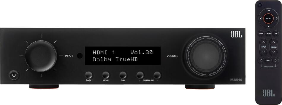 JBL MA510 - AV zesilovač 5.2, 75 W, 8K, Wi-Fi, Bluetooth, Dolby Vision - černý