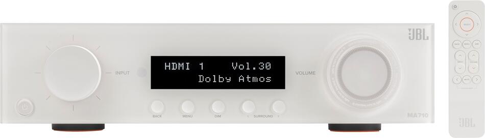 JBL MA710 - AV zesilovač 7.2, 110 W, 8K, Wi-Fi, Bluetooth, Dolby Atmos + Vision - bílý