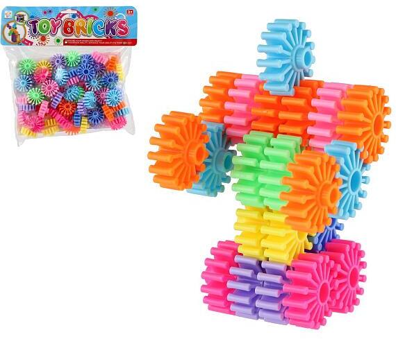 Teddies Stavebnice ozubená kola plast 60ks v sáčku 25x22x5cm