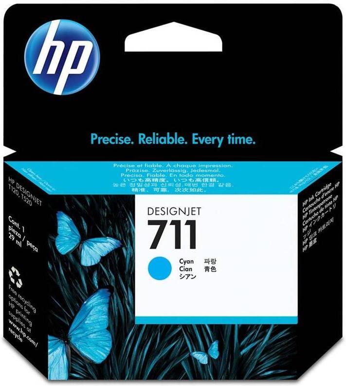 HP Inc. HP 711 Cyan DJ Ink Cart, 29 ml, CZ130A
