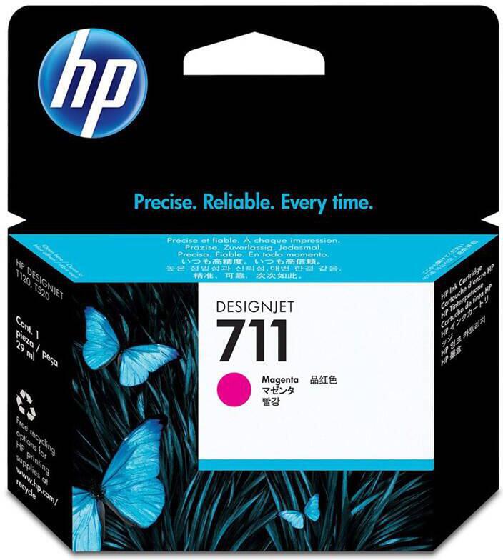 HP Inc. HP 711 Magenta DJ Ink Cart, 29 ml, CZ131A