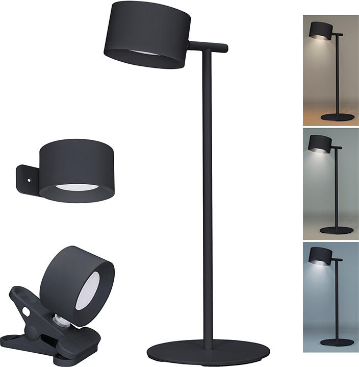 Solight LED nabíjecí lampička 3v1, 280lm, změna CCT, stmívání, černá