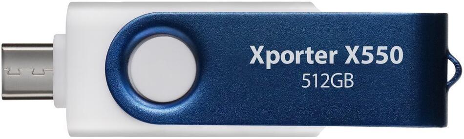 PATRIOT Xporter X550 512GB / USB Typ-A + USB Typ-C / USB 3.2 Gen 1 / bílo-modrá (PS512GX550AAD)