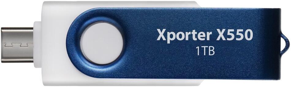 PATRIOT Xporter X550 1TB / USB Typ-A + USB Typ-C / USB 3.2 Gen 1 / bílo-modrá (PS1TX550AAD)