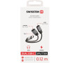 NABÍJECÍ AUDIO ADAPTÉR SWISSTEN TEXTILE USB-C (samec) / 2x USB-C (samice) 0,12 M ČERNÝ