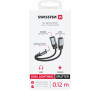 NABÍJECÍ AUDIO ADAPTÉR SWISSTEN TEXTILE LIGHTNING (samec) / 2x LIGHTNING (samice) 0,12 M ČERNÝ