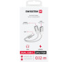 NABÍJECÍ AUDIO ADAPTÉR SWISSTEN TEXTILE USB-C (samec) / 2x USB-C (samice) 0,12 M BÍLÝ