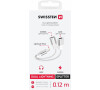 NABÍJECÍ AUDIO ADAPTÉR SWISSTEN TEXTILE LIGHTNING (samec) / 2x LIGHTNING (samice) 0,12 M BÍLÝ