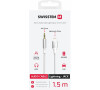 AUDIO ADAPTÉR SWISSTEN TEXTILE LIGHTNING (samec) / 3,5 mm JACK (samec) 1,5 M BÍLÝ